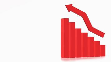 3D red arrow chart for business content design. photo