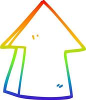 rainbow gradient line drawing cartoon pointing arrow vector