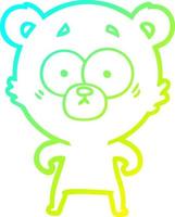 cold gradient line drawing surprised bear cartoon vector