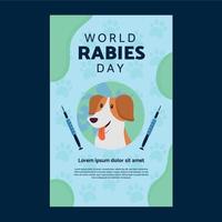 World Rabies Day Poster Template vector