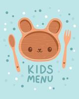 Cute colorful kids meal menu design vector illustration