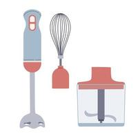 Hand blender mixer in flat design style isolated on white vector illustration