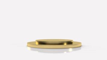 gold Podium platform on white background 3d rendering. photo