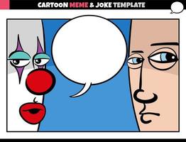 cartoon meme template with clown and man vector