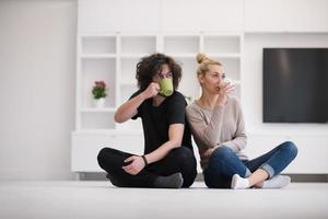 young couple in their new home photo