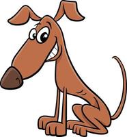 cartoon happy brown dog comic animal character vector
