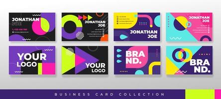 Neon Accent Business Card Set vector