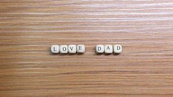 Father Day celebration on wood background top view photo