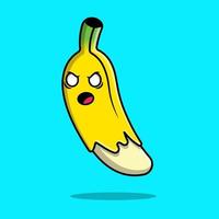 Cute Banana Ghost Cartoon Vector Icon Illustration. Flat Cartoon Concept