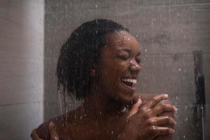 African American woman in the shower photo