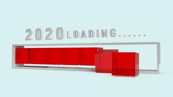 2020 loading 3d rendering for holiday content. photo