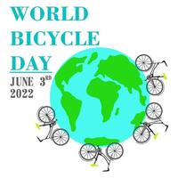 3rd June World Bicycle Day template design for banner, greeting cards, Logo, Mnemonic, Symbol, Icon, label, Banner or Poster Design Vector Illustration