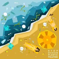 World oceans day, World Environment Day, Earth day, World Maritime Day concept vector illustration. Stop plastic pollution. Keep the oceans clean. Save the marine life. Stop creating trash mutants