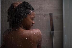 African American woman in the shower photo