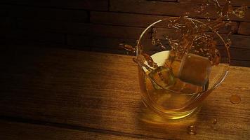 3d rendering  whisky in glass  image. photo