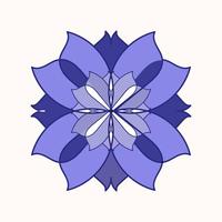 Blue flower close-up in flat abstract style for the web vector