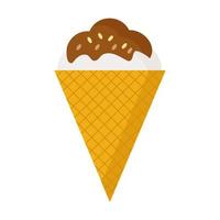 helado de sésamo de chocolate con leche de estilo plano sobre un fondo blanco. vector de imagen aislada para su uso en el menú designseeds