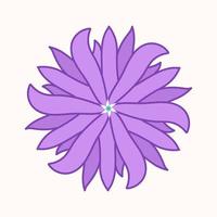 Blue flower in flat style close-up for garment print vector