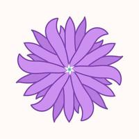 Blue flower in flat style close-up for garment print vector