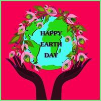 Earth Day. International Mother Earth Day. Environmental problems and environmental protection. Black skin hands holding globe. Vector illustration. Caring for Nature. Set of vector illustrations