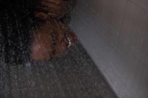 African American woman in the shower photo