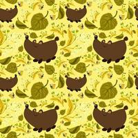 Summer Forest pattern with cute bears, bees, linden leaves and flowers. Seamless pattern for fabric, paper and other printing and web projects. vector