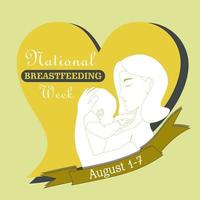 Young asian woman breastfeeding her newborn baby holding and nursing him in hands. Lactation concept. Breast feeding week or month clip art. Child drinks milk from the female breast. vector