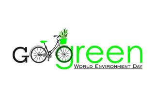 Creative Poster Or Banner Of World Environment Day. Go Green oand go eco concept. Using bicycles instead of cars to avoid air pollution vector