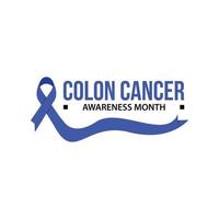 Awareness month ribbon cancer. Colon cancer awareness vector illustration