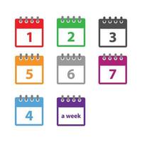 A week Calendar icon vector in modern flat style for web, graphic and mobile design. Calendar icon vector isolated on white background. Calendar icon vector illustration.