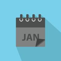January Calendar icon vector in modern flat style for web, graphic and mobile design.