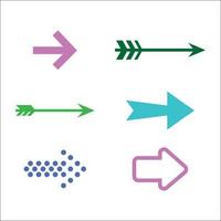conjunto de iconos de símbolo de flecha de colores vector