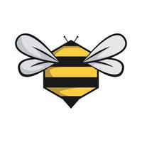 Bee icon. The isolated symbol of a bee against from honeycombs. Honeycomb bee vector icon