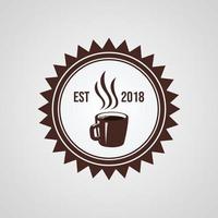 vector de diseño de logotipo de emblema vintage de círculo de café