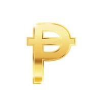 Golden peseta symbol isolated web vector icon. Peseta trendy 3d style vector icon