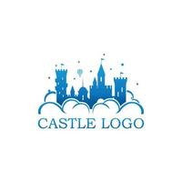 ilustración del logotipo del castillo. logo castillo diversión vacaciones ilustración. cuentos de hadas y sueño vector