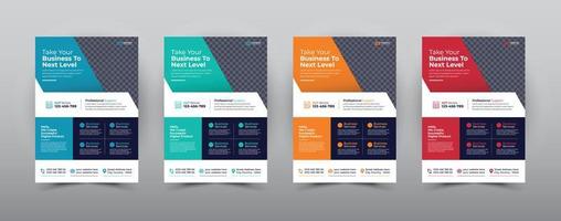 a bundle of 5 templates of a4 flyer, Flyer template layout design. business flyer, brochure, magazine or flier mockup in bright colors. perfect for creative professional business. vector template