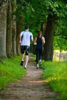 Young couple jogging photo