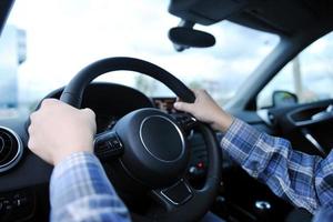 man using car navigation photo