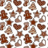 Christmas pattern with cookies. Seamless texture. Vector. vector