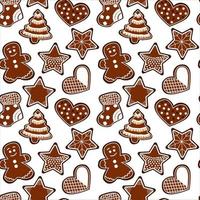 Christmas pattern with cookies. Seamless texture. Vector. vector