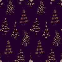 New Year's pattern with Christmas trees. Seamless texture. vector