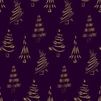 New Year's pattern with Christmas trees. Seamless texture. vector