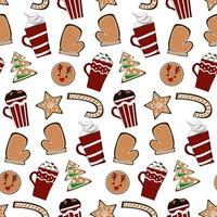 Christmas pattern with cookies. Seamless texture. Vector. vector