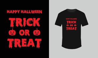 truco o trato diseño de camiseta de halloween con calabaza vector