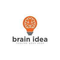 vector de diseño de logotipo de idea de cerebro