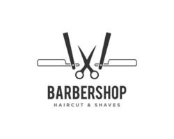 vector de diseño de icono de logotipo de barbería o corte de pelo
