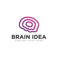 vector de diseño de logotipo de idea de cerebro
