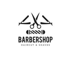 vector de diseño de icono de logotipo de barbería o corte de pelo
