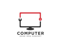 Computer Technology Logo Icon Design Vector